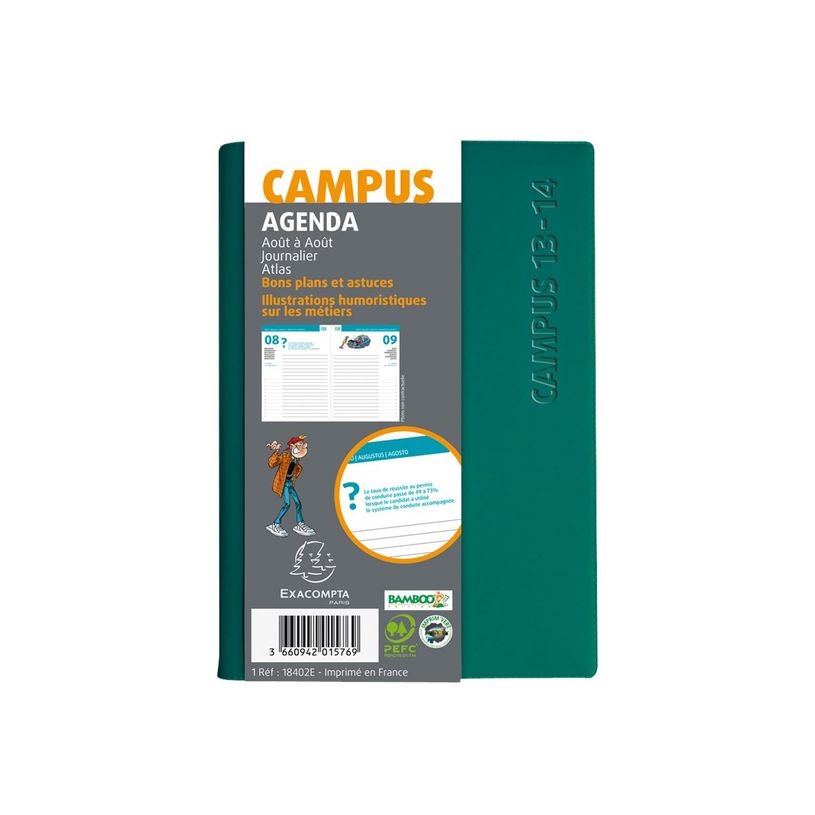 3660942015752-Agenda Campus - 1 jour par page - 12 x 17 cm - disponible dans différentes couleurs - Ex-P_79144283_12-12