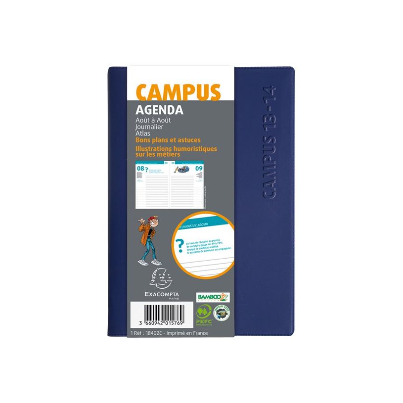 3660942015752-Agenda Campus - 1 jour par page - 12 x 17 cm - disponible dans différentes couleurs - Exac-P_79144283_6-9