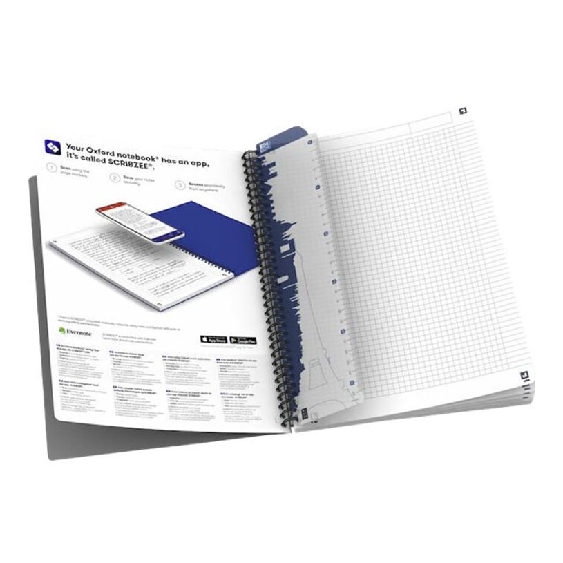 3020120029801-Oxford Office Smart - Cahier à spirale A4 (21x29,7 cm) - 180 pages - petits carreaux (5x5 -P_79144583_1-3