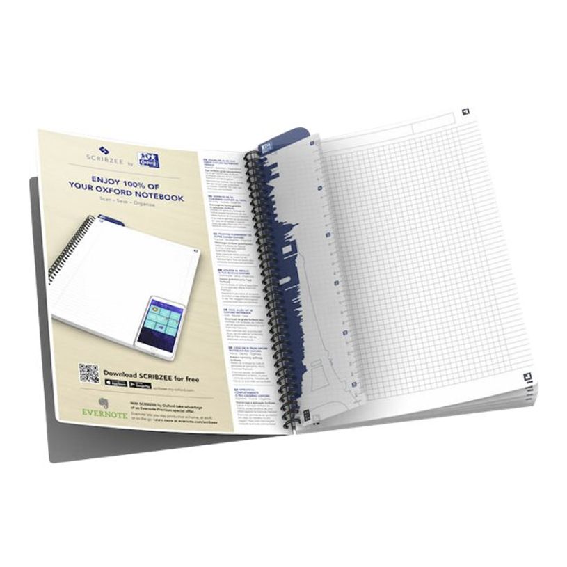 3020120029009-Oxford Office Beauty - Cahier à spirale A4 (21x29,7 cm) - 180 pages - petits carreaux (5x5 mm) - disponib-P_79144588_1-9