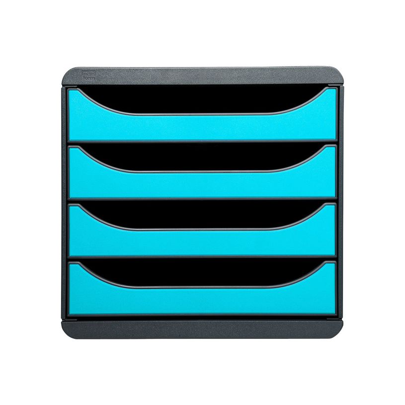 0007470134686-Exacompta BigBox - Module de classement 4 tiroirs - gris/bleu turquoise-P_79144680_1-0