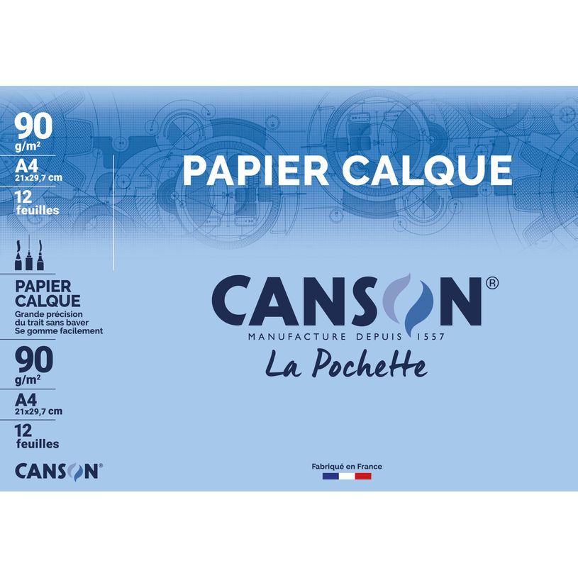 3148950171542-Canson - Pochette papier à dessin calque - 12 feuilles - A4 - 90G-P_79144687_1-0