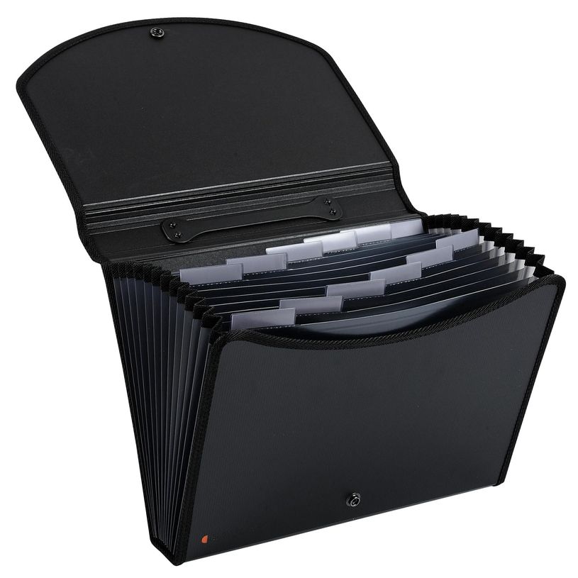 3130630559344-Exacompta Exacase - Classeur ménager (valisette trieur) 13 onglets - noir--5