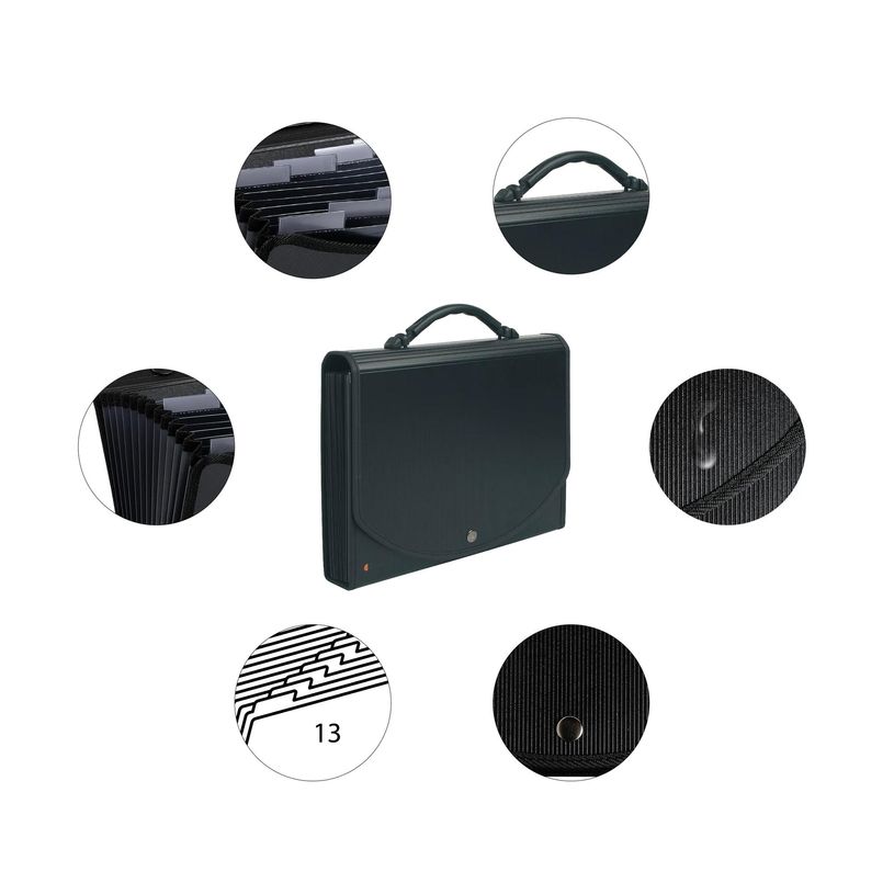 3130630559344-Exacompta Exacase - Classeur ménager (valisette trieur) 13 onglets - noir--8