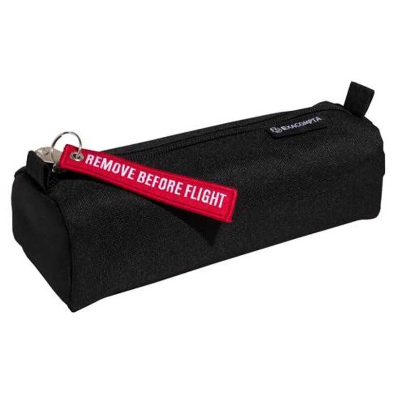 3130630529101-Estuche semirredondo Exacompta Flight negro rPET con llavero--1