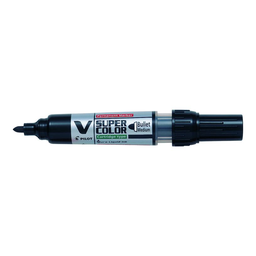 4902505356988-PILOT V SUPER COLOR RECHARGEABLE - Marqueur permanent - pointe ogive - noir-P_79145651_1-0