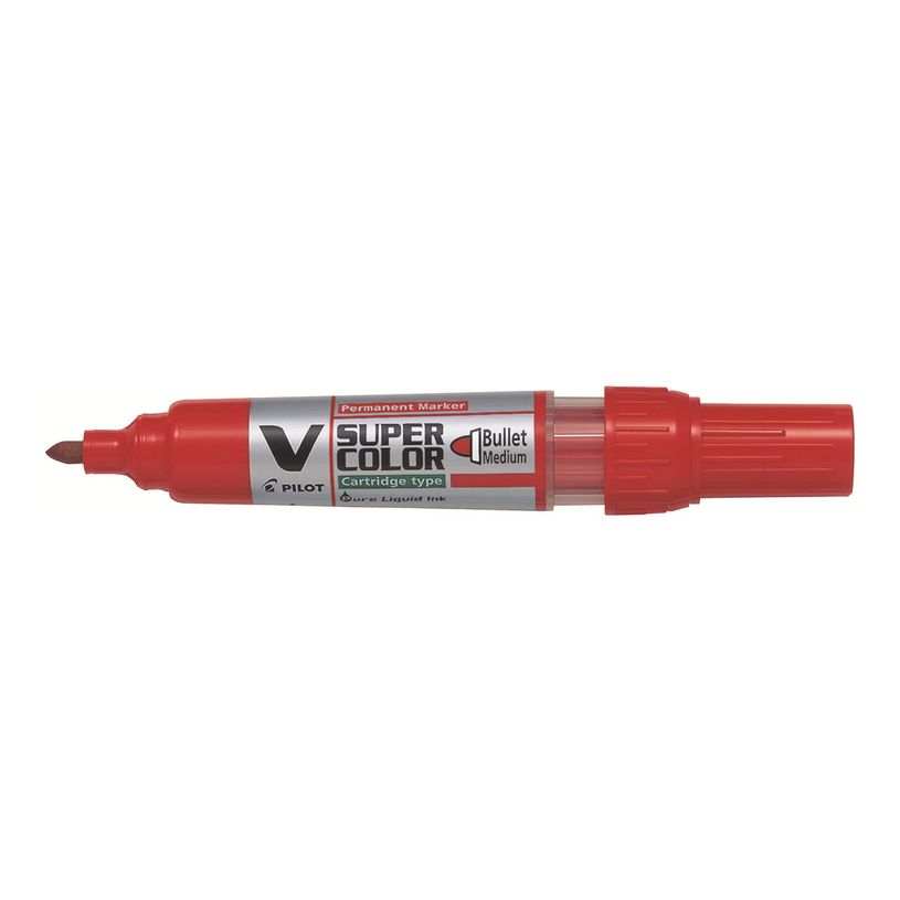 4902505356995-Pilot V SUPER COLOR - Marqueur permanent rechargeable - pointe ogive - rouge-P_79145652_1-0