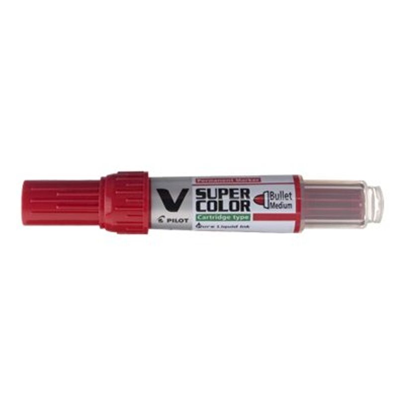 4902505356995-Pilot V SUPER COLOR - Marqueur permanent rechargeable - pointe ogive - rouge-P_79145652_3-2