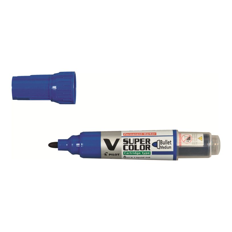 4902505357008-Pilot V SUPER COLOR - Marqueur permanent rechargeable - pointe ogive - bleu-P_79145653_1-0