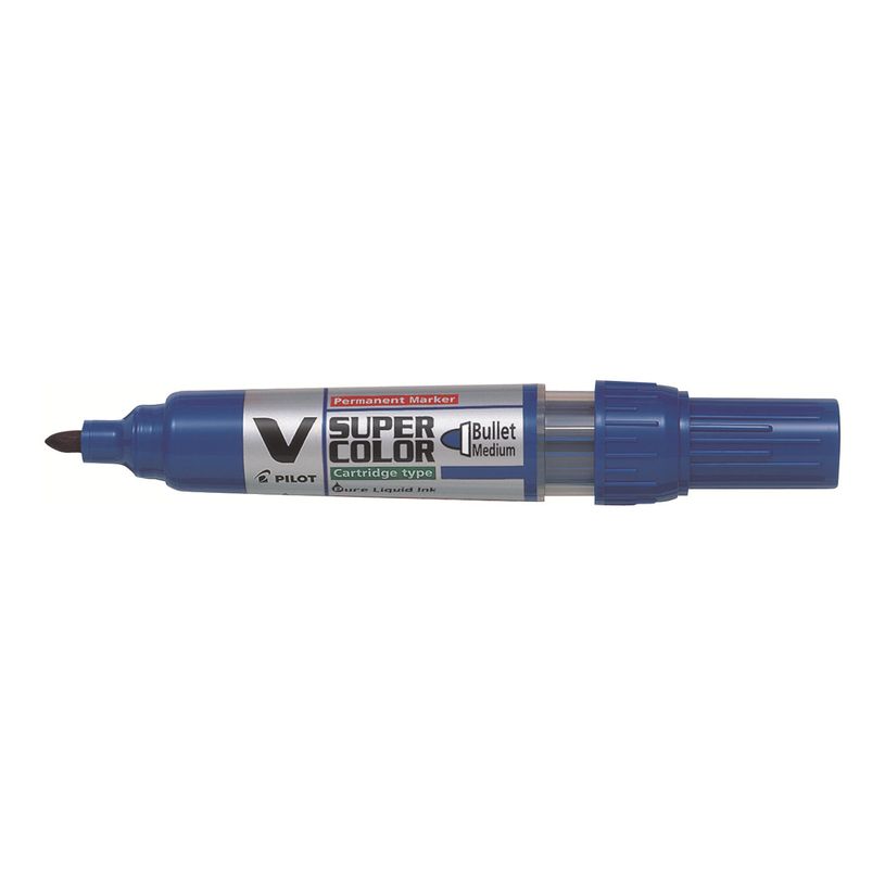 4902505357008-Pilot V SUPER COLOR - Marqueur permanent rechargeable - pointe ogive - bleu-P_79145653_2-1