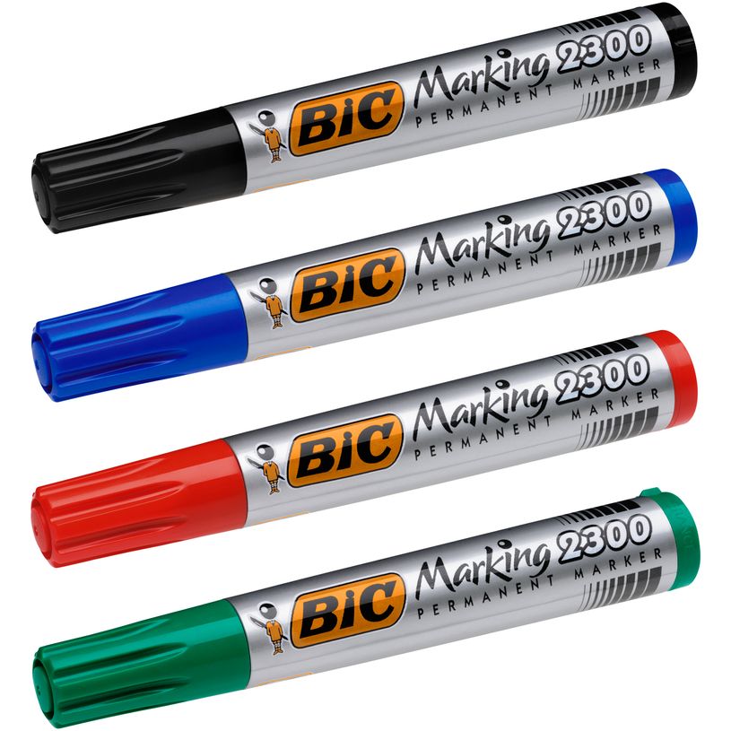3086120123048-BIC MARKING 2300 - Pack de 4 marqueurs permanents - pointe biseau - couleurs assorties-P_79145735_3-1