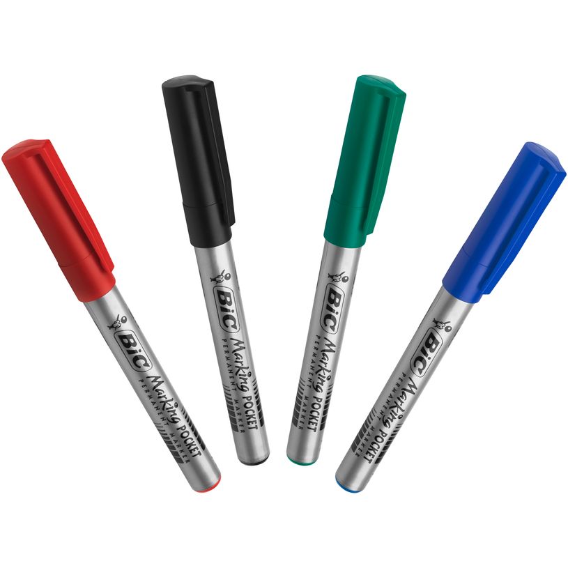 3086120014445-BIC MARKING Pocket 1445 - Pack de 4 marqueurs permanents - pointe ogive - couleurs assortie-P_79145736_2-1