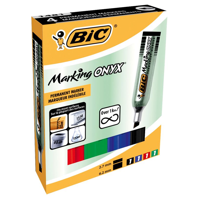 3086123010369-BIC ONYX 1481 - Pack de 4 marqueurs permanents - pointe biseau - couleurs assorties-P_79145746_3-0