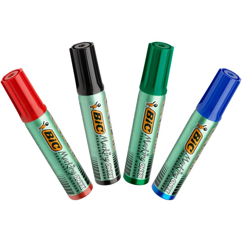 3086123010369-BIC ONYX 1481 - Pack de 4 marqueurs permanents - pointe biseau - couleurs assorties-P_79145746_4-1