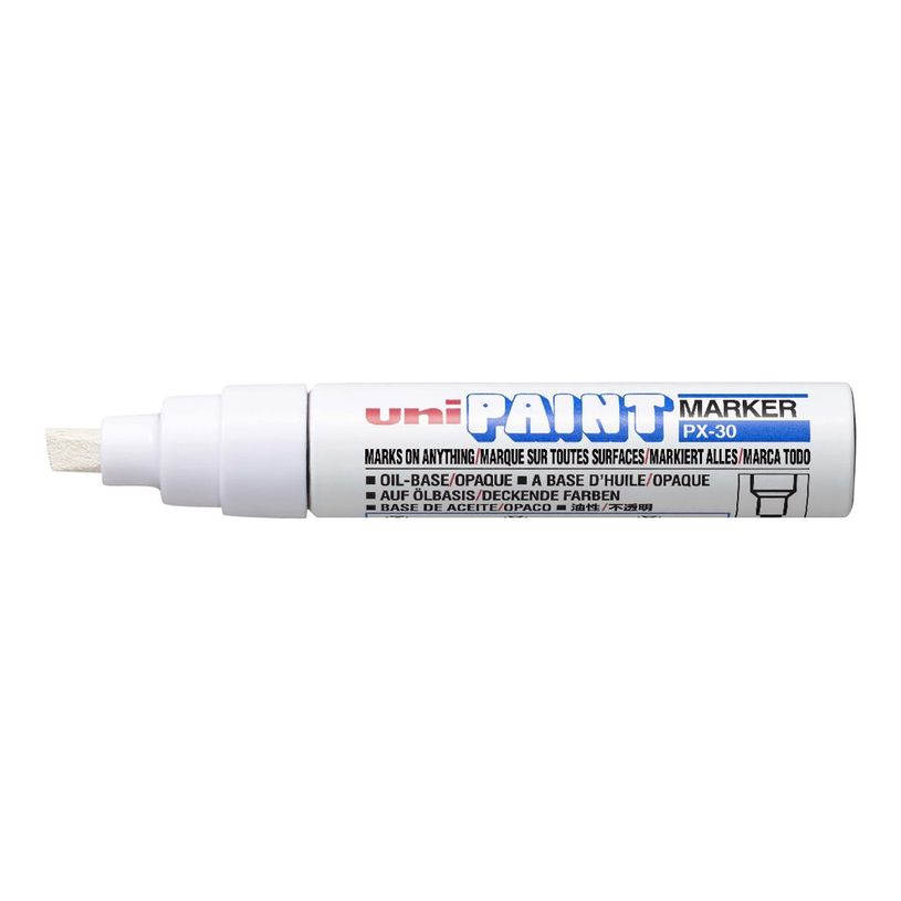4902778917398-UNI PAINT PX - Marqueur permanent - pointe biseau - blanc-P_79145827_1-0