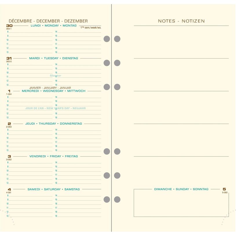 3660942004589-Exacompta Exatime 17 Pocket - Recharge pour organiseur - 1 semaine sur 2 pages - 9,8 x 17,2 cm--0