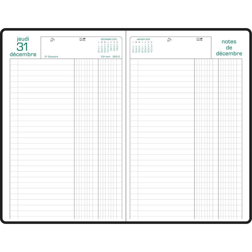3660942007658-Agenda de bureau Raisin - 1 jour par page - 16,5 x 24,5 cm - disponible dans différentes couleurs - Ex--3