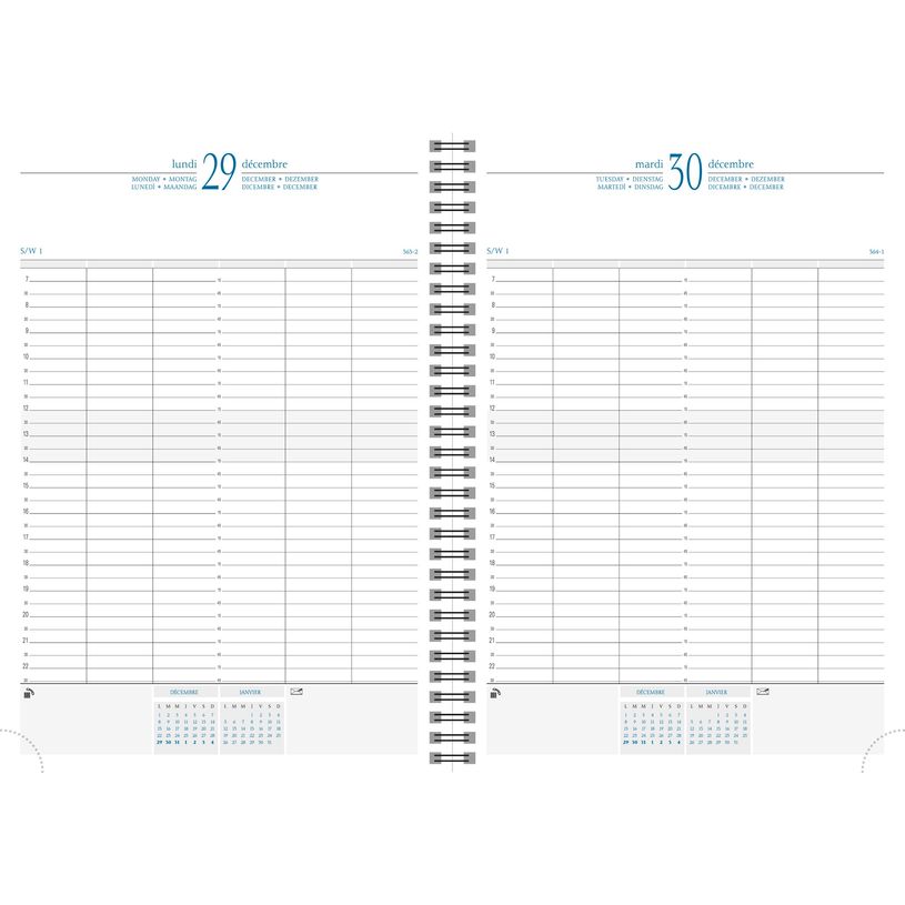 3660942001465-Agenda spiralé Time 29W - 1 jour par page - 21 x 29,7 cm - toile bordée - disponible dans diff-P_79146542_7-2