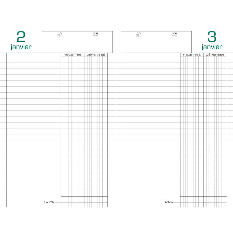 3130630388715-Agenda Carré recettes et dépenses - perpétuel - 1 jour par page - 13,5 x 21 cm - noir - -P_79146549_2-1