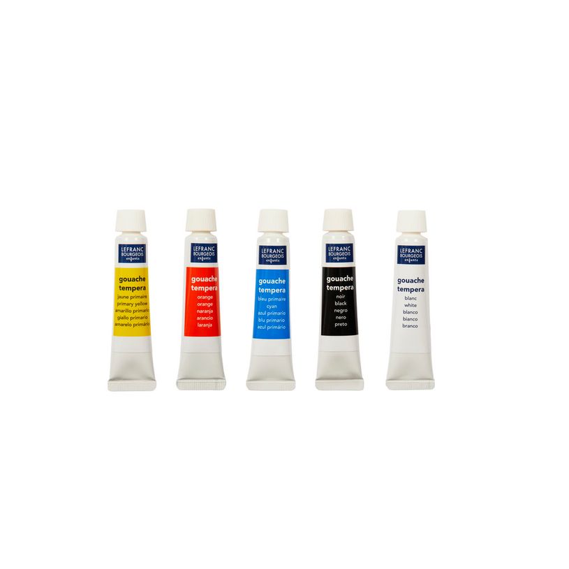 3013641754055-Lefranc Bourgeois - Pack de 5 tubes de peinture à base d'eau (gouaches tempéra) - 10 ml-P_79146812_2-1