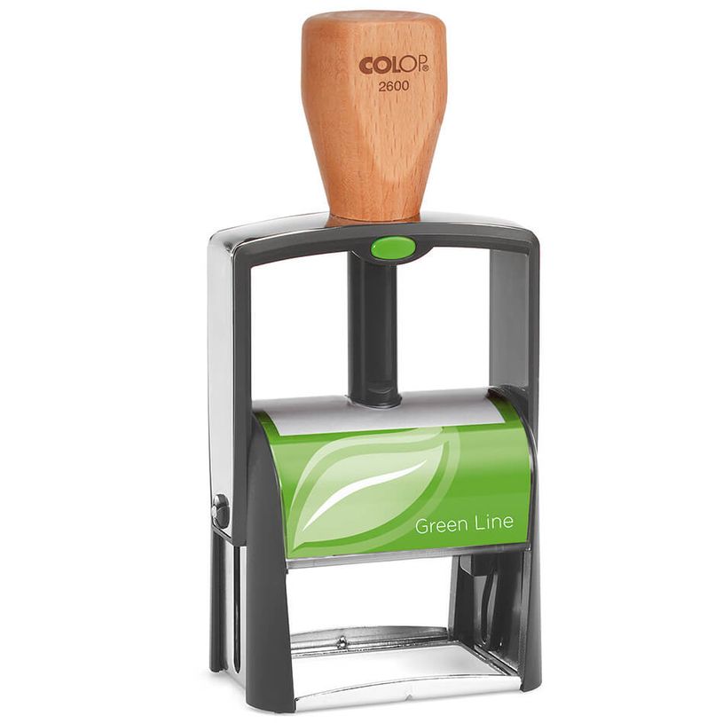 0000791468263-Colop 2600 Classic Green Line - Tampon métallique personnalisable - 8 lignes - format rect-P_79146826_1-0