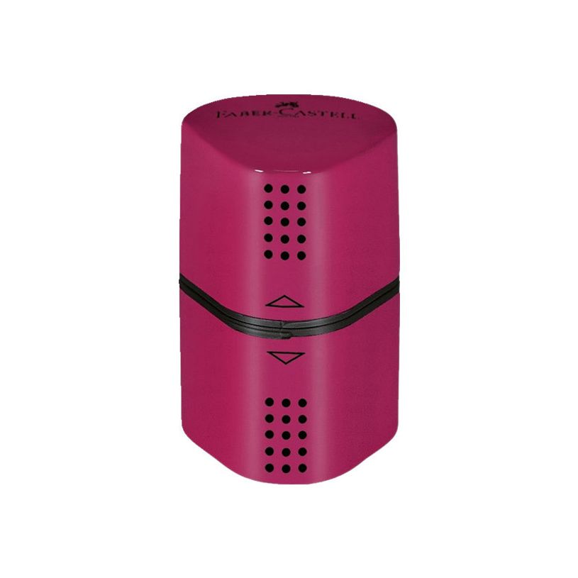 4005401838012-Faber-Castell Grip - Taille-crayon - 3 trous - Avec réservoir - Rouge ou bleu-P_79146896_1-0