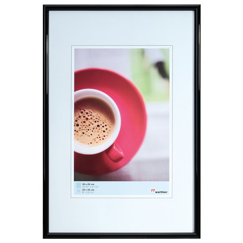 4004122070886-Cadre photo plastique WALTHER "Galeria" pour photo 28 x 35 cm coloris noir--0