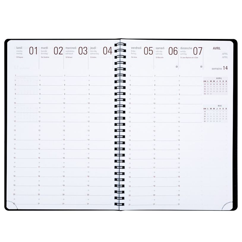 3108728255102-Agenda à spirale Portland - 1 semaine sur 2 pages - 17 x 24,5 cm - disponible dans différ-P_79148019_5-4