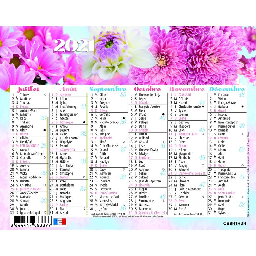 3664447060828-Oberthur - Mini calendrier 6 mois par face - 13,5 x 17 cm - disponible dans différents mod-P_79148038_5-4