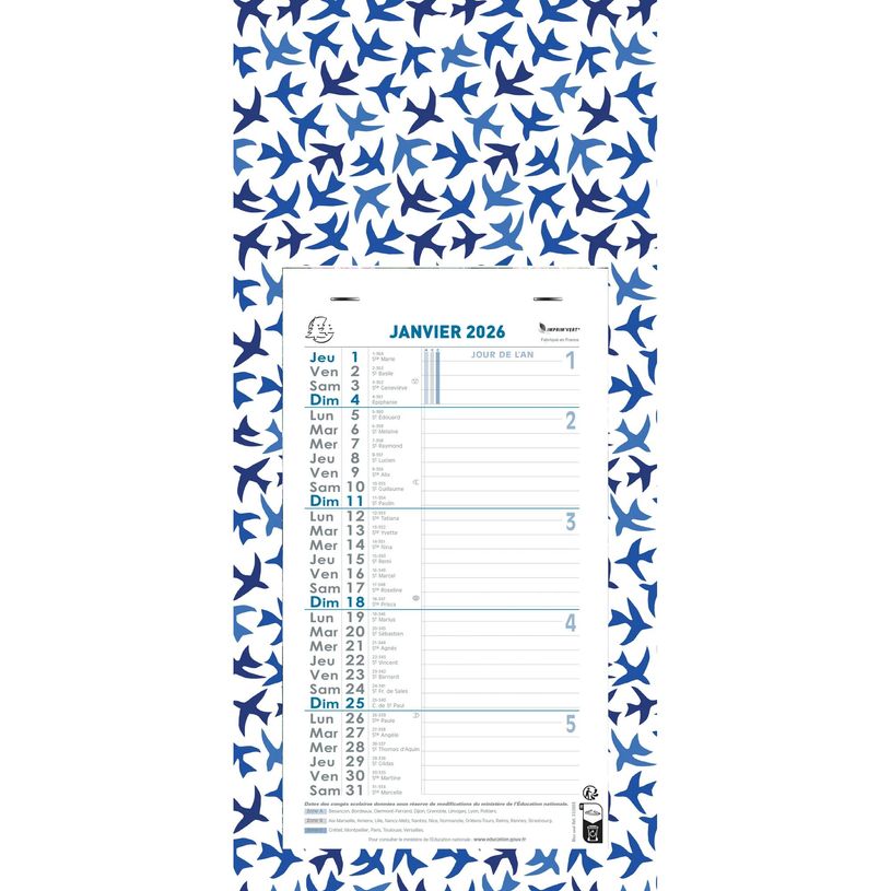 3660942004329-Calendrier mensuel en papier sur plaque - 19 x 41 cm - Exacompta--0
