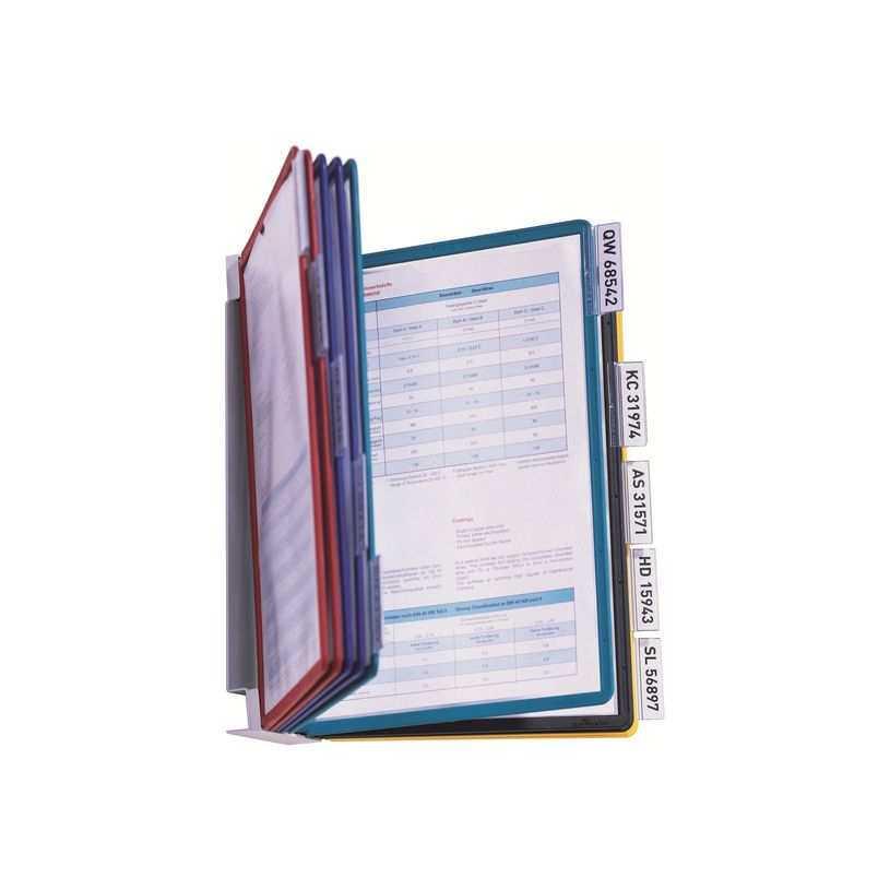 4005546502571-Durable Vario - Support mural de consultation avec 10 pochettes A4 - couleurs assorties-P_79148390_1-0