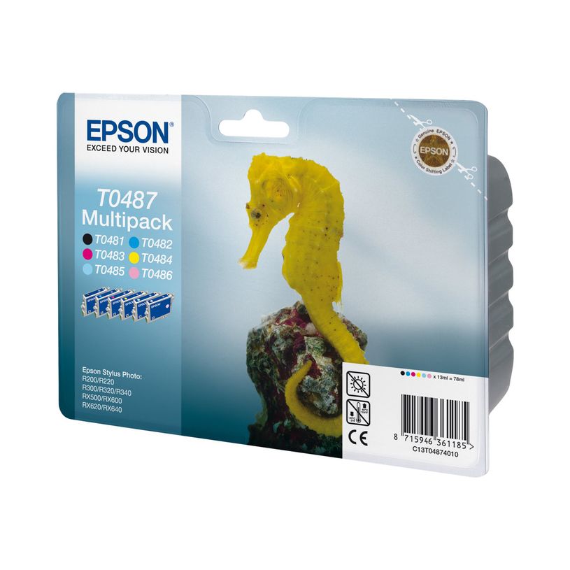 0871594627634-Epson T0487 Hippocampe - Pack de 6 - noir, cyan, cyan clair, magenta, magenta clair, jaune -P_79148502_1-0