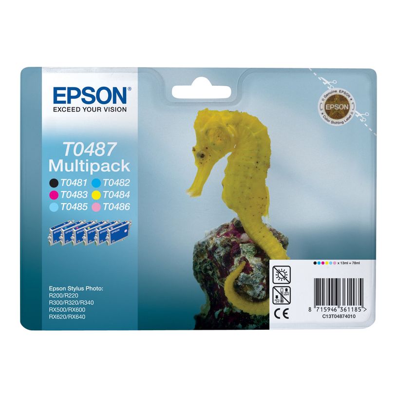 0871594627634-Epson T0487 Hippocampe - Pack de 6 - noir, cyan, cyan clair, magenta, magenta clair, jaune -P_79148502_4-3