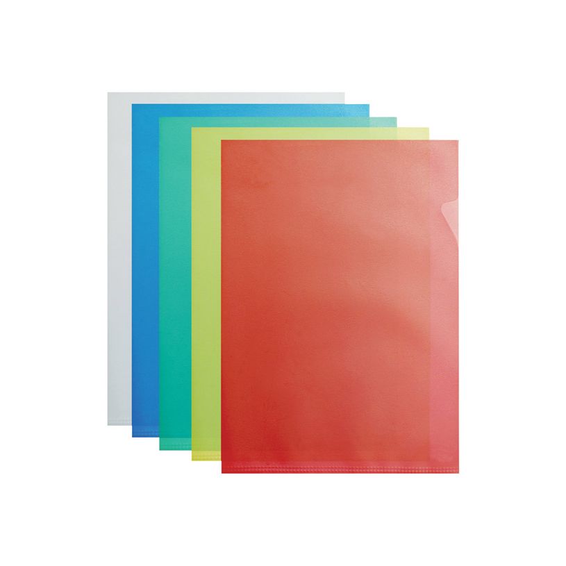 3045059808129-100 Pochettes coin neutres - A4 - pour 25 feuilles - 12/100 - couleurs assorties-P_79149077_1-0