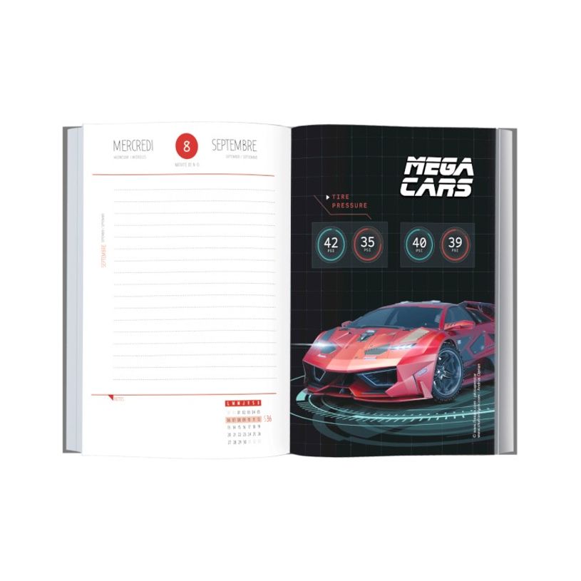 3108720615737-Agenda Megacars - 1 jour par page - 12,5 x 17,5 cm - 2 décors au choix - Oberthur-P_79149972_3-2