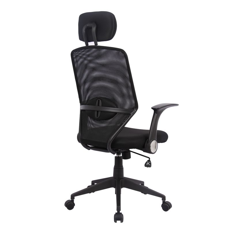 3397700053038-Fauteuil de bureau GALLEON - accoudoirs rabattables - appuie-tête réglable - noir-P_79150668_3-2