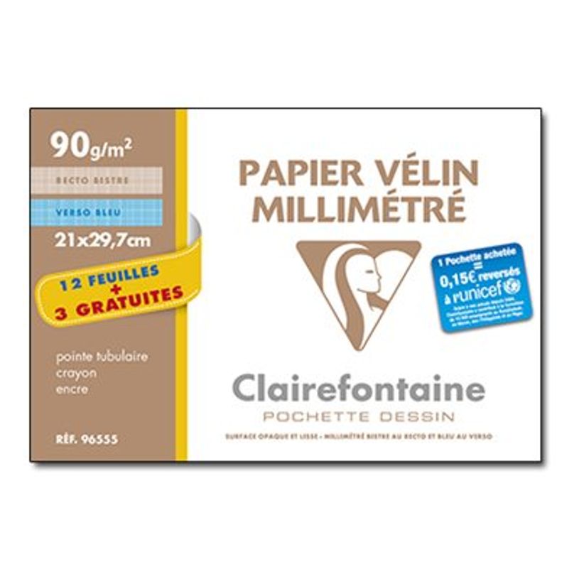 3329680965551-Clairefontaine - Pochette papier millimétré - 15 feuilles - A4 - 90 gr-P_79150955_1-0