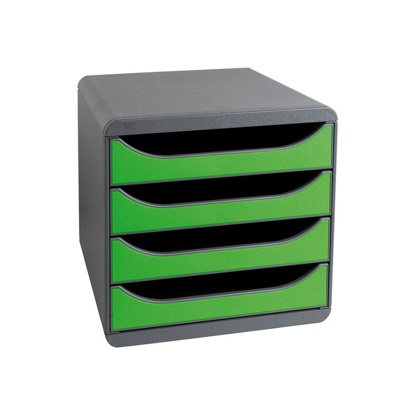 0007470135164-Exacompta BigBox - Module de classement 4 tiroirs - gris/vert pomme-P_79151117_2-1