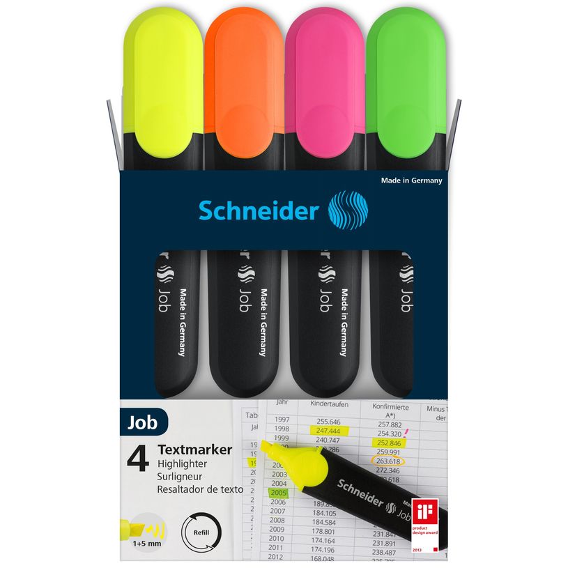 4004675015006-Schneider Job - Pack de 4 surligneurs - couleurs assorties-P_79151266_2-1