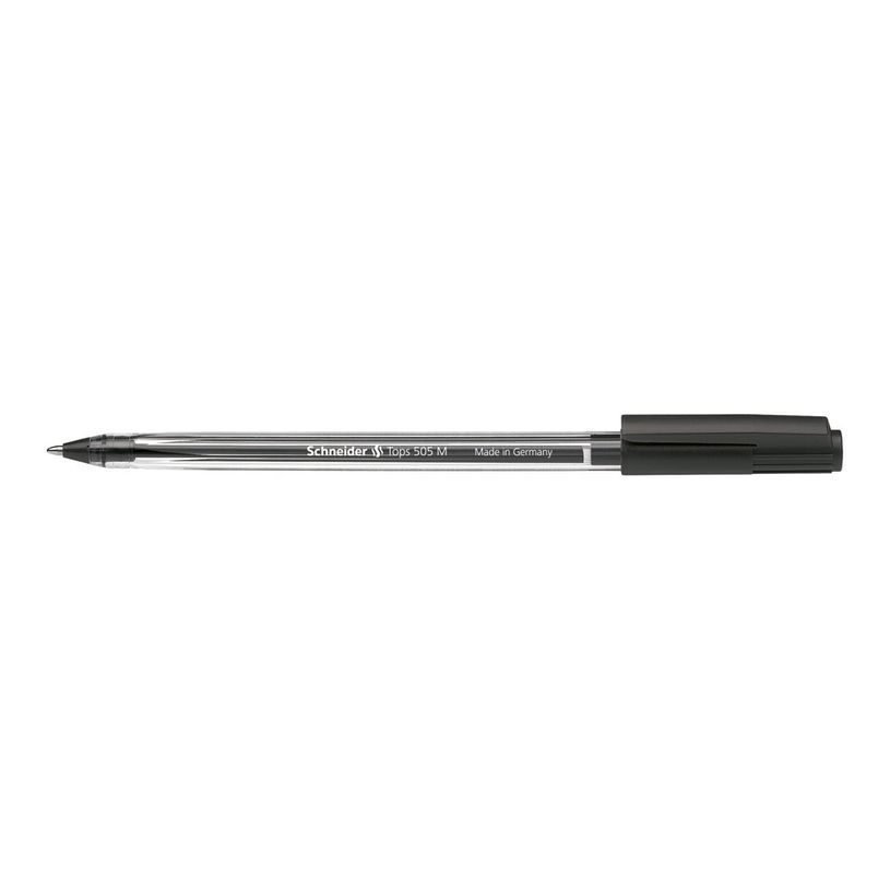 4004675004581-Schneider Tops 505 M- Stylo-bille - Noir – Pointe Moyenne avec Corps Transparent et Capuc-P_79151301_5-4