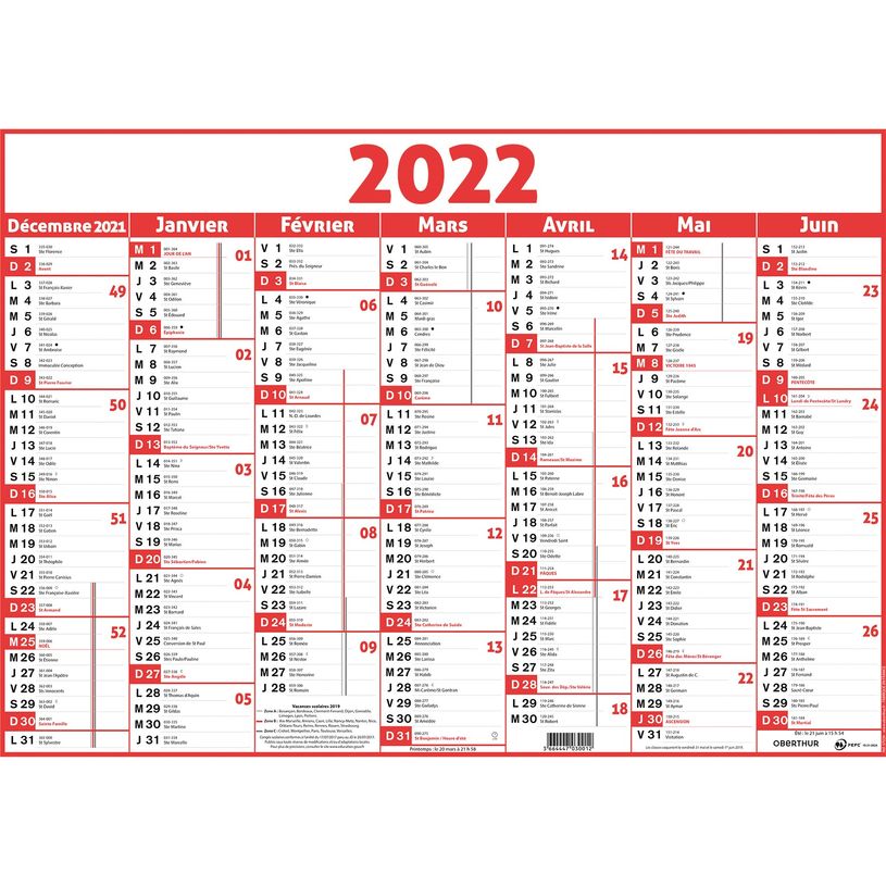 3108720570364-Oberthur Classique - Calendrier 7 mois par face - 41 x 57 cm - disponible dans différentes-P_79151594_6-5