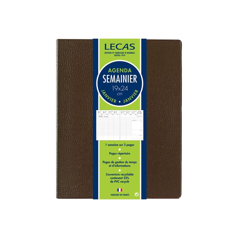 3147281209009-Agenda Classique - 1 semaine sur 2 pages - 19 x 24 cm - disponible dans différentes couleu-P_79151606_4-1