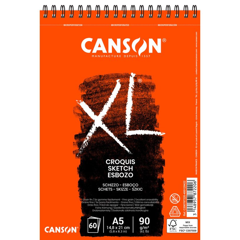 3148957872206-Canson XL - Bloc dessin croquis - 60 feuilles - A5 - 90 gr - blanc-P_79151613_1-0