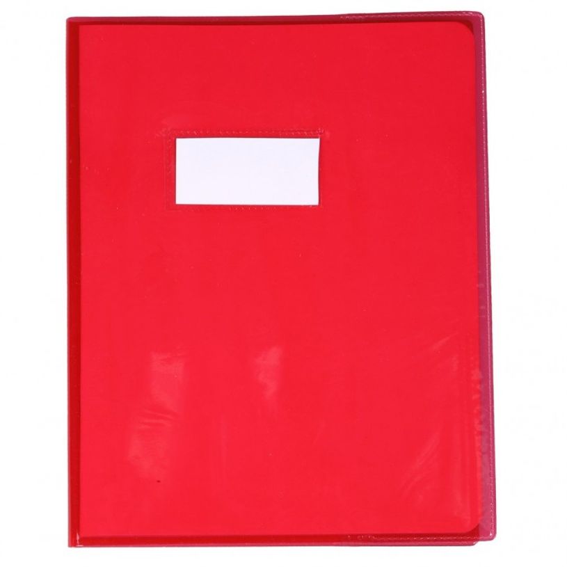 3210330730035-Calligraphe - Protège cahier sans rabat - 17 x 22 cm - cristalux - rouge transparent-P_79151738_1-0