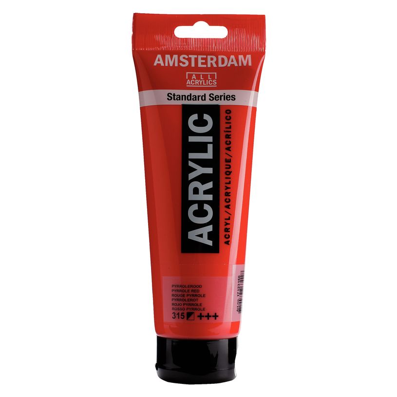 8712079267018-Amsterdam Standard Series Colores Acrílicos Tubo 250 ml Rojo Pyrrole 315 (17123150)--0