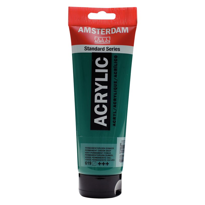 8712079254933-Amsterdam Standard Series Colores Acrílicos Tubo 250 ml Verde Permanente Oscuro 619 (17126190)--0