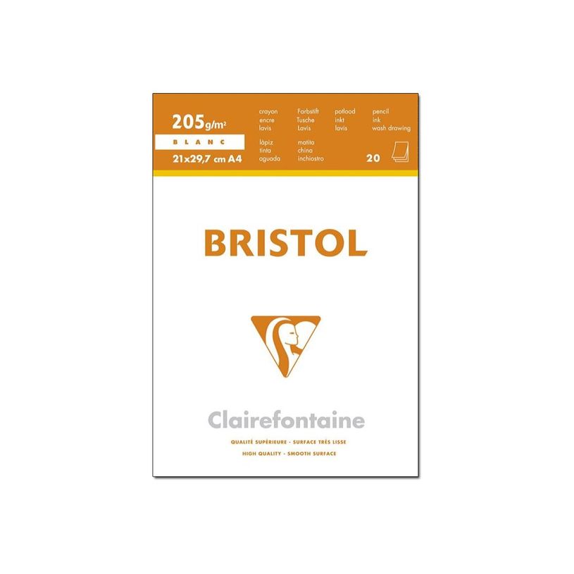 3329680961737-Clairefontaine - Bloc dessin - 20 feuilles - A4 - 205 gr - blanc-P_79152932_1-0