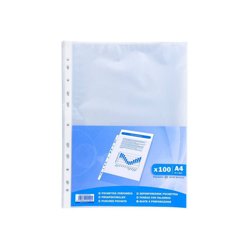0400791533815-Exacompta - 100 Pochettes perforées - A4 -P_79153381_1-0