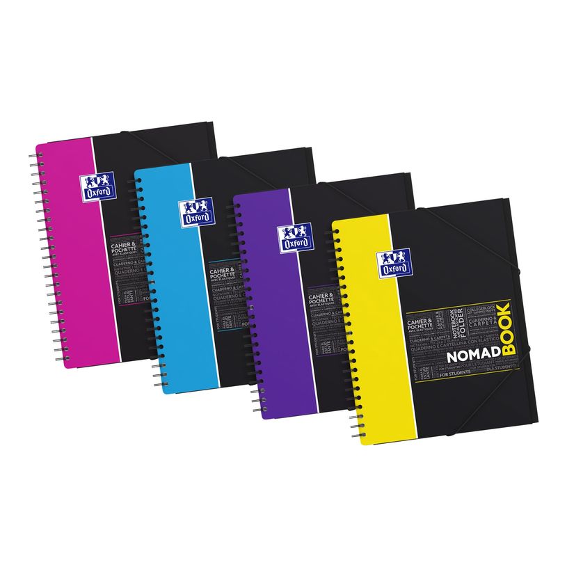 3020120056647-Oxford Etudiants - Cahier Nomadbook A4+ (24 x 29,7 cm) avec pochettes 3 rabats - 160 pages - grands carreaux (Seyes) - double spirale - disponib-P_79153761_1-0