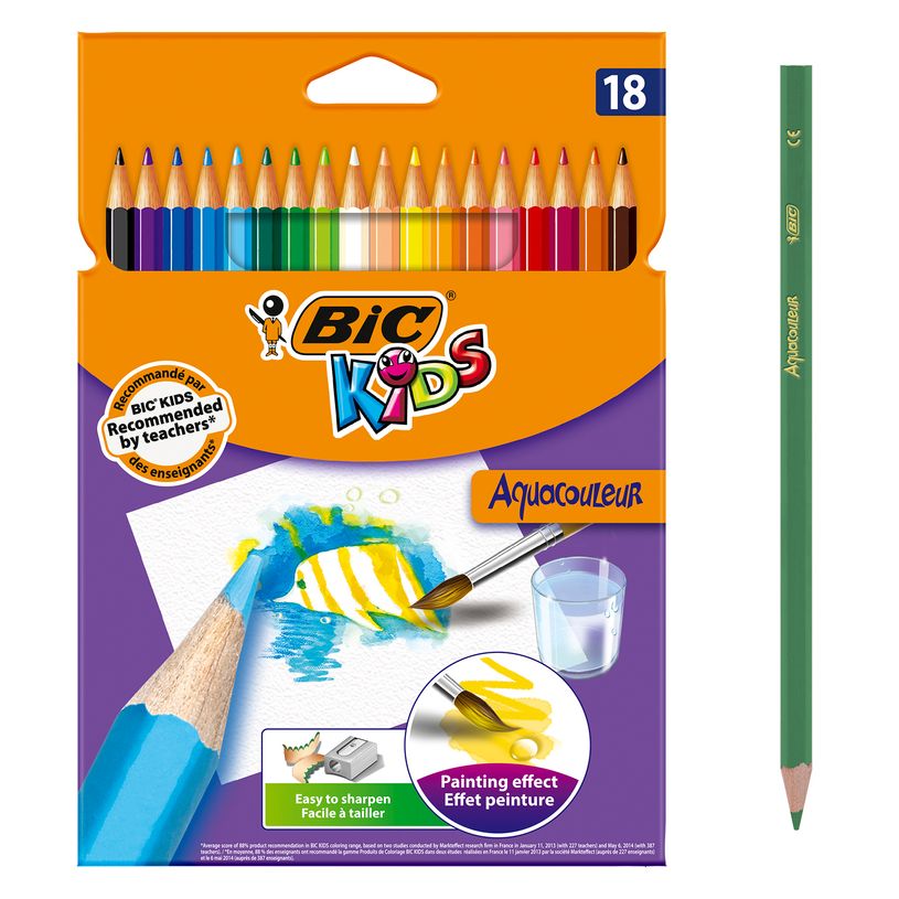 3270220000297-BIC Kids Aquacouleur - 18 Crayons de couleur aquarellables-P_79153819_1-0